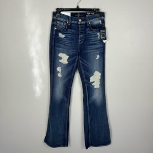7 For All Mankind High Waist Vintage Bootcut Jeans Women's 26 Distressed NEW